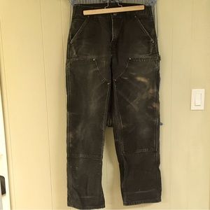 Carhartt Double Front Work Pant. Black 31 x 32